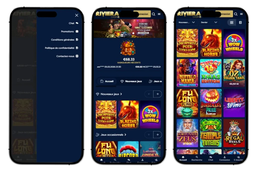 La Riviera Casino Version mobile