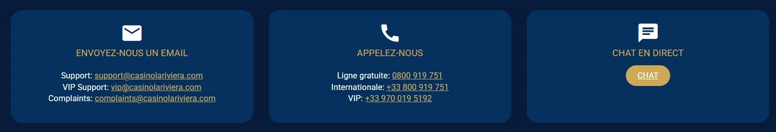 La Riviera Casino support